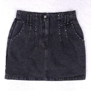 Haute Monde Women's‎ M Black Denim Mini Skirt High Waist Y2K Streetwear Casual